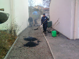 prparation pour pose  macadam